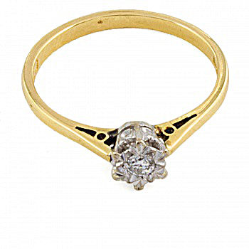 18ct gold Diamond solitaire Ring size N